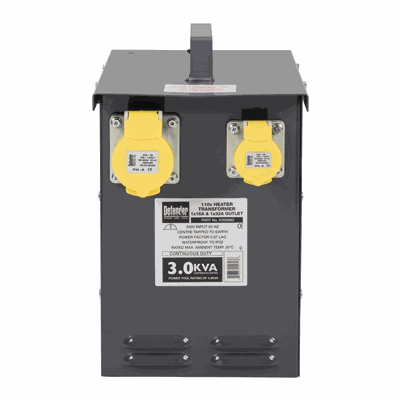 Heater Transformer 3Kva - Vented — Site Electrics | FPC Tool Hire